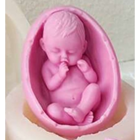MOLDE SILICONA BEBE TUMBADO HUEVO