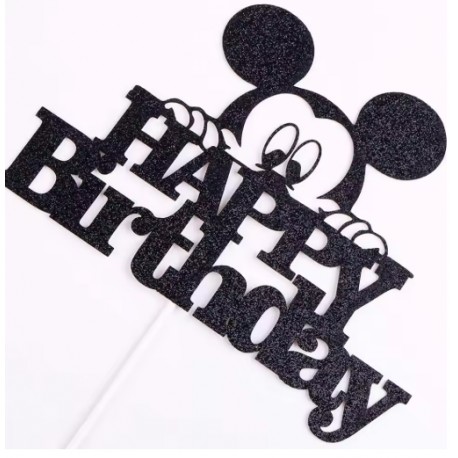 TOPPER HAPPY BIRTHDAY MICKEY NEGRO BRILLANTE