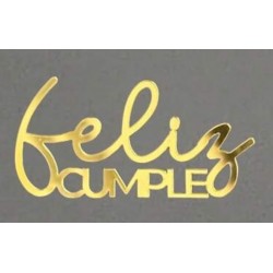 TOPPER FELIZ CUMPLE CURVE ORO FRENTE