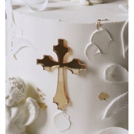 TOPPER CRUZ ORO PLANO DECOR MEDIANA