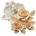MOLDE ROSAS CON HOJAS 2D