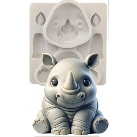 MOLDE SILICONA RINOCERONTE CUTE