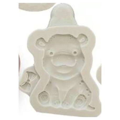 MOLDE SILICONA HIPOPOTAMO BEBE CUTE 2D