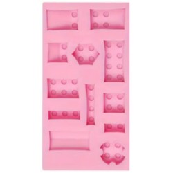 MOLDE SILICONA 12 PIEZAS LEGO