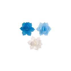 PACK 8 FLORES NENUFAR AZULES OBLEA 3D
