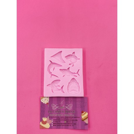 MOLDE SILICONA TIBURONES