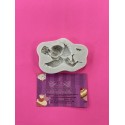 MOLDE ANGELITO CON ALAS Y FLORES