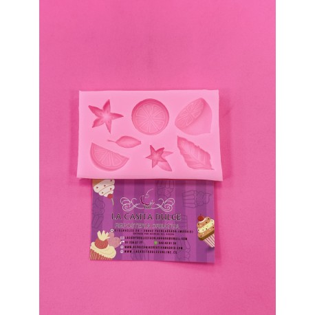 MOLDE SILICONA LIMONES Y FLORES CITRICOS