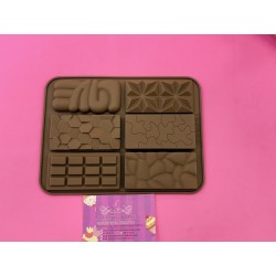 MOLDE SILICONA 6 TABLETAS DE CHOCOLATE MEDIANAS GEOMETRICOS DUBAI