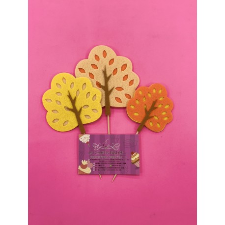 SET 3 TOPPER ARBOLES OTOÑO FIELTRO