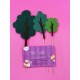 SET 3 TOPPER ARBOLES VERDES FIELTRO