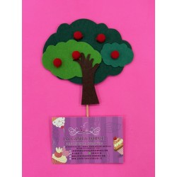 TOPPER ARBOL VERDES CON MANZANAS FIELTRO