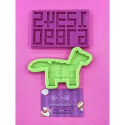 SET 2 MOLDES SILICONA NUMEROS Y LLAMA MINECRAFT