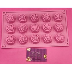 MOLDE SILICONA 15 ROSAS 3D GRANDES BOMBONES