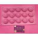 MOLDE SILICONA 15 ROSAS 3D GRANDES BOMBONES