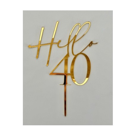 TOPPER HELLO 40 ORO ESPEJO