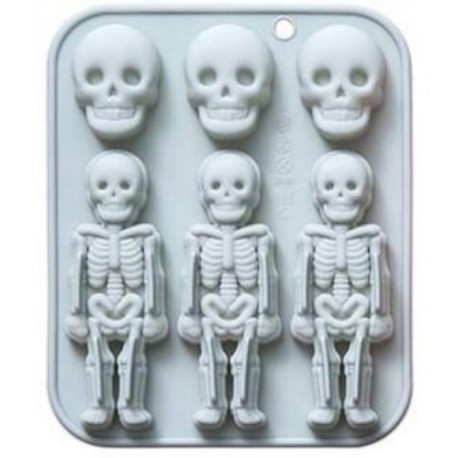 MOLDE SILICONA CALAVERAS Y ESQUELETOS