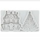 MOLDE SILICONA CASITA NAVIDAD Y ARBOL NAVIDAD