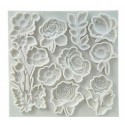 MOLDE SILICONA FONDANT PLACA FLORES GIGANTE