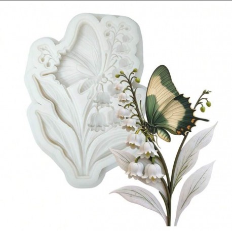 MOLDE SILICONA MARIPOSA EN FLOR