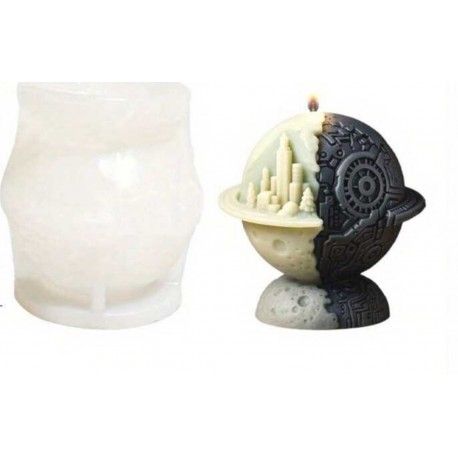 MOLDE SILICONA CIUDAD ROBOT FUTURISTA