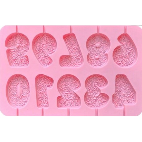 MOLDE PIRULETAS NUMEROS ROSETONES