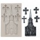 MOLDE SILICONA CASTILLO O IGLESIA Y CRUCES GOTICAS