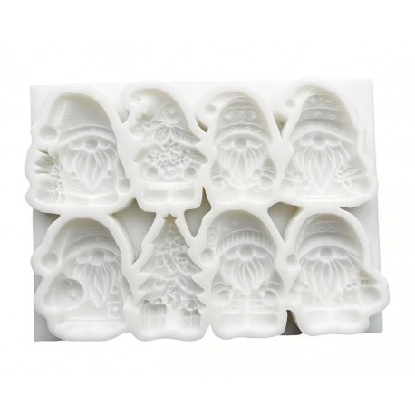 MOLDE SILICONA GNOMOS NAVIDEÑOS