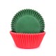 50 CAPSULAS CUPCAKE ROJAS Y VERDES HOUSE OF MARIE