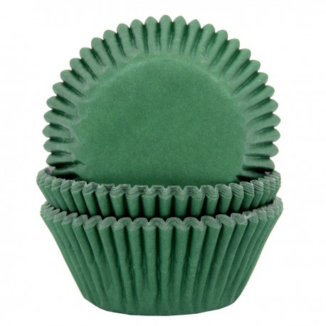 50 CAPSULAS CUPCAKE VERDES OSCURO HOUSE OF MARIE