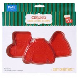 SET 3 CORTADORES CON MARCADOR ROPA NAVIDAD PME