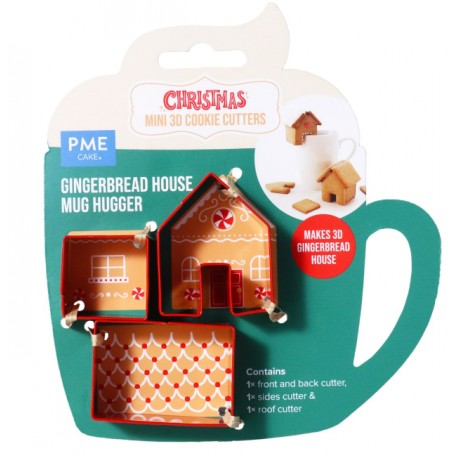 SET 3 CORTADORES MINI CASITA DE JENGIBRE 3D PME