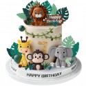 SET TOPPERS 3D ANIMALITOS SELVA GRANDES Y BURBUJAS O BOLAS Y HOJAS