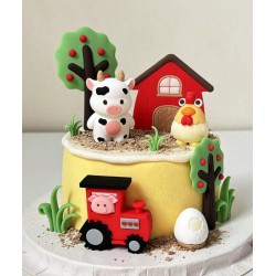 SET TOPPERS 3D ANIMALES DE LA GRANJA Y GRANERO