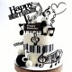 SET TOPPER NOTAS MUSICALES NEGRO Y BLANCO