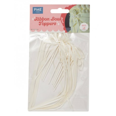 SET 8 LAZOS RASO BLANCOS FINOS PME