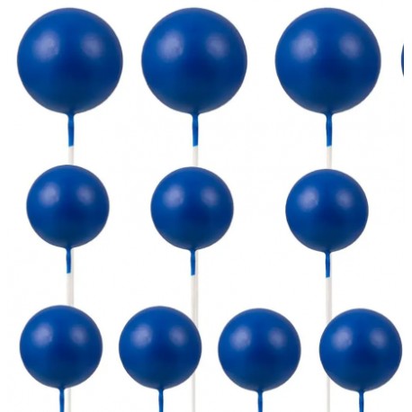 PACK 8 BOLAS O BURBUJAS TOPPER DECORACION AZULES
