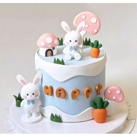 SET TOPPERS 3D CONEJITOS Y ZANAHORIAS