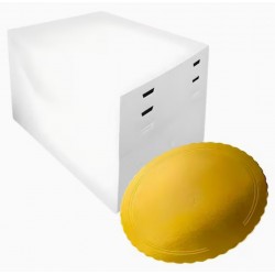 CAJA ALTURA REGULABLE 25 CM + DISCO EXTRA FUERTE ORO 24 CM ONDAS