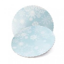 DISCO EXTRA FUERTE FROZEN COPOS DE NIEVE 20 CM ONDAS