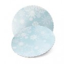 DISCO EXTRA FUERTE FROZEN COPOS DE NIEVE 30 CM ONDAS