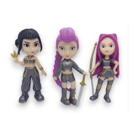 SET 3 FIGURAS GUERRERAS KPOP HUNTRIX MODELO 2