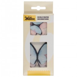 SET 8 MARIPOSAS MULTICOLOR PASTEL OBLEA 3D WILTON
