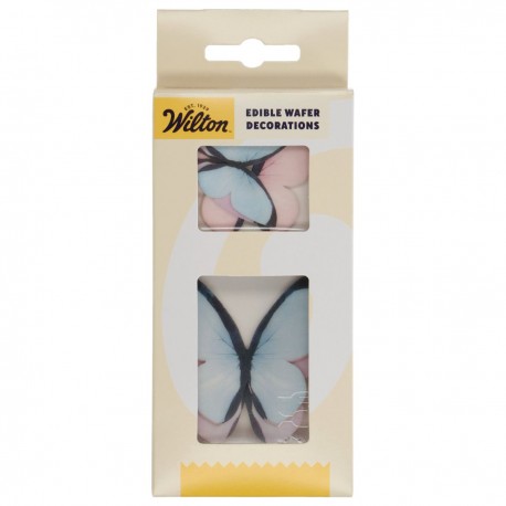 SET 8 MARIPOSAS MULTICOLOR PASTEL OBLEA 3D WILTON