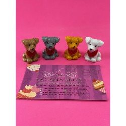 PACK 4 FIGURAS PARA ROSCON PERRITOS CON BUFANDA