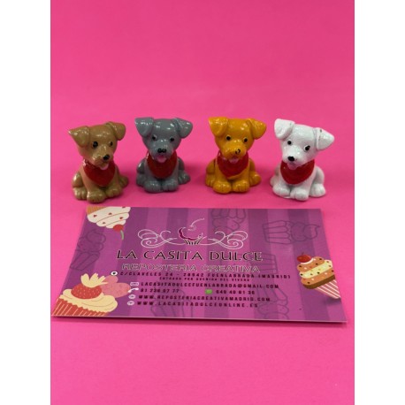 PACK 4 FIGURAS PARA ROSCON PERRITOS CON BUFANDA