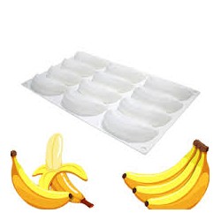 MOLDE SILICONA PROFESIONAL 12 PLATANOS O BANANAS 3D