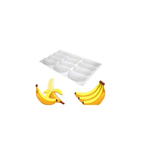 MOLDE SILICONA PROFESIONAL 12 PLATANOS O BANANAS 3D