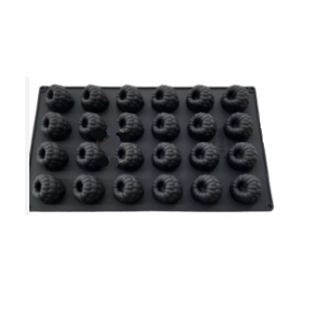 MOLDE SILICONA PROFESIONAL 24 FRAMBUESAS PEQUEÑAS 3D