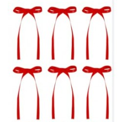 SET 6 LAZOS RASO ROJOS FINOS